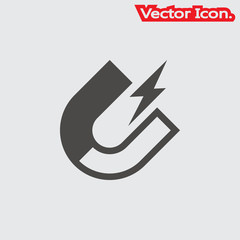 Magnet icon isolated sign symbol and flat style for app, web and digital design. Vector illustration.