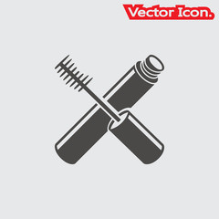 mascara brush icon isolated sign symbol and flat style for app, web and digital design. Vector illustration.