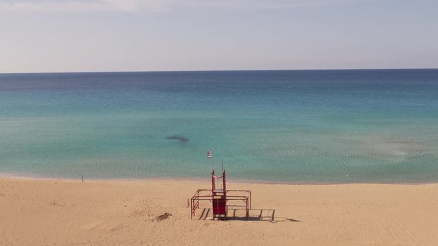 Aerial, Falassarna Beach in Crete, Greece