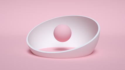 Pastel Pink Minimal Abstract Background - 3D Illustration