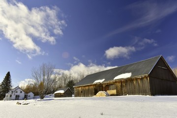 Naklejka premium Grange d'hiver