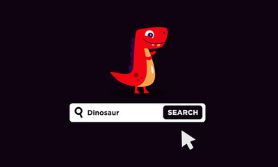 Dinosaur written on a browser search bar