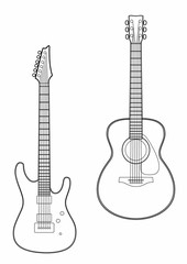 Obraz na płótnie Canvas Drawing two guitars
