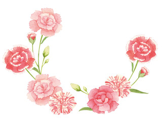 カーネーション水彩　フレーム