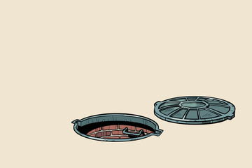round open sewer manhole