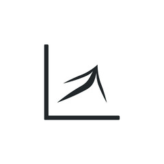 Growing bar graph icon in black on a white background. Vector illustration
