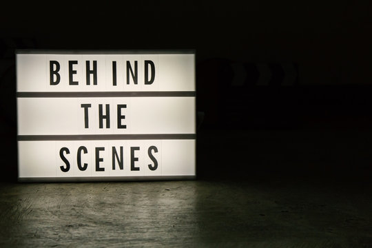 The cinema light box in dark tone film content.
