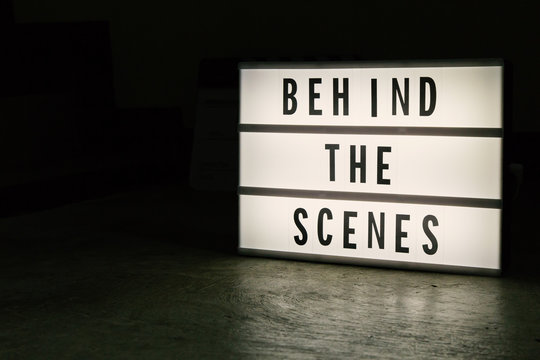 The cinema light box in dark tone film content.