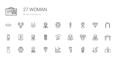 woman icons set