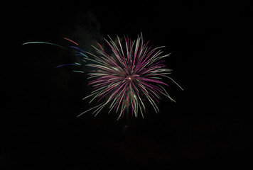 Closeup of isolated fireworks for compositing