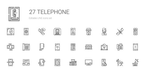 telephone icons set