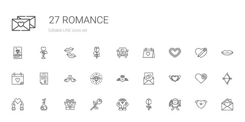 romance icons set