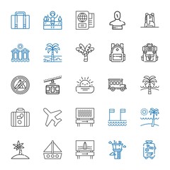 tourism icons set