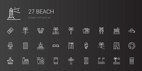 beach icons set