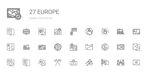 europe icons set