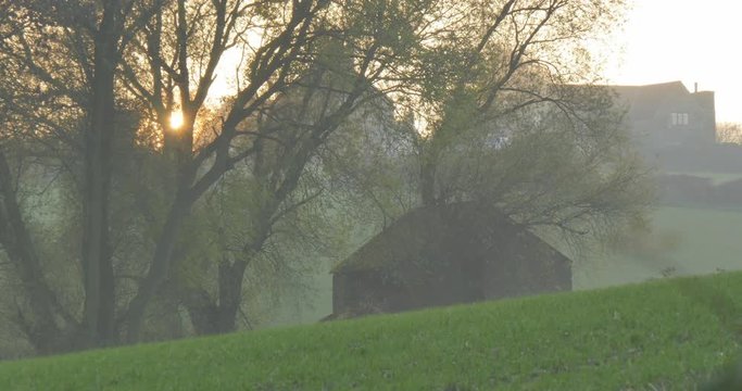 Sunset near Hardwick Park, Derbyshire, England, United Kingdom, Europe  