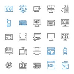 monitor icons set