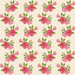 Flower pattern, wallpaper with roses for scrapbooking, vintage with vivid colors, fabric with a pattern of roses