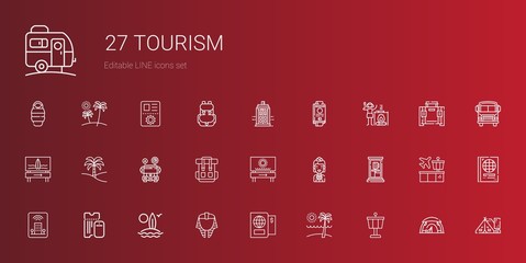 tourism icons set