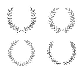 Hand Drawn Laurel Wreaths