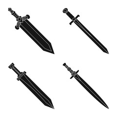 Isolated object of sharp and blade  sign. Set of sharp and dagger  stock symbol for web.