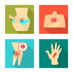 Isolated object of damage and wound icon. Set of damage and rendering stock vector illustration.