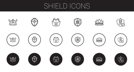 shield icons set