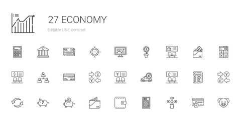 economy icons set