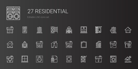 residential icons set