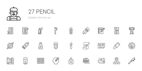 pencil icons set