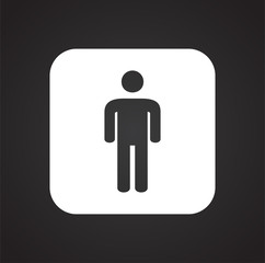 Restroom male icon on black background for graphic and web design, Modern simple vector sign. Internet concept. Trendy symbol for website design web button or mobile app