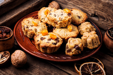 Cookies on wooden table