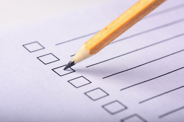 pencil on the questionnaire