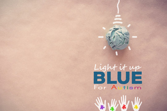 Blue Paper Light Bulb , World Autism Awareness Day