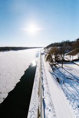 Obraz premium Aerial Winter Landscape in city park