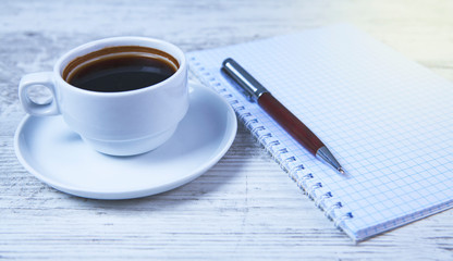 coffee and notebook