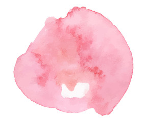 Abstract watercolor shape on white background. Color splashing hand drawn vector painting