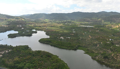 Obraz premium Hainan Island panorama aerial view. China Hainan island