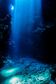 Caves of the Paradise reef at the Red Sea, Egypt
