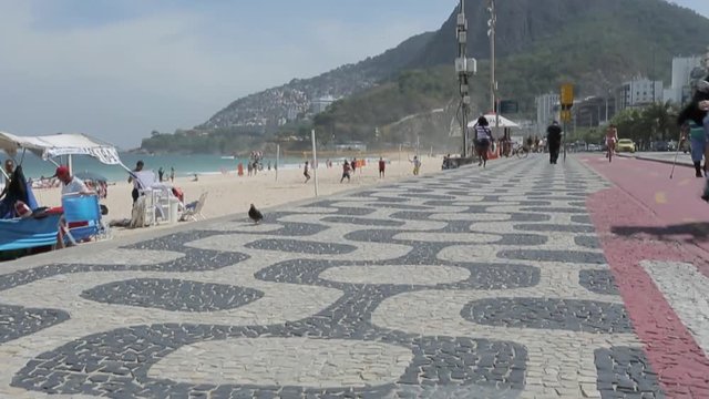 Avenue Atlantico & Leblon Beach, Rio de Janeiro, Brazil, South America 