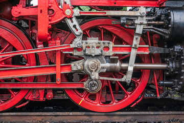 Fototapeta na wymiar old locomotive at the railway station