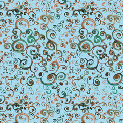 Hand drawn ornament seamless pattern. Wallpaper, fabric design.