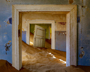 Sand has invaded and taken over these rooms in Kolmanskoppe
