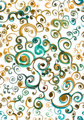 Hand drawn ornament seamless pattern. Wallpaper, fabric design.