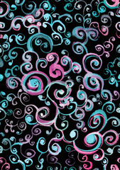 Hand drawn ornament seamless pattern. Wallpaper, fabric design.