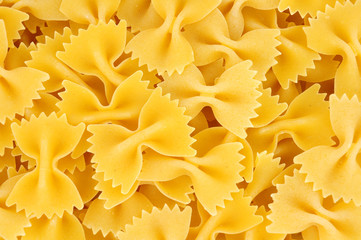 Farfalle pasta background also know as bow tie pasta and butterfly pasta