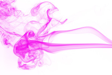 Beautiful pink smoke abstract on white background