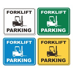 forklift parking signs- vector sets 