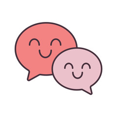 Smiling speech bubbles color icon