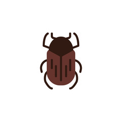 Fototapeta premium Bug insect flat icon, vector sign, colorful pictogram isolated on white. Beetle pest symbol, logo illustration. Flat style design